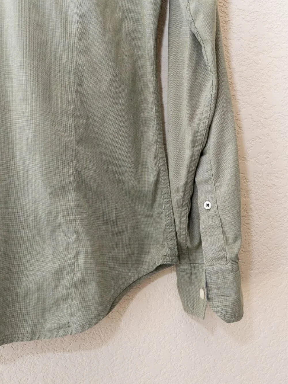 Banana Republic Custom 078 Shirt Mens M Green Tailored Slim Fit Cotton Button Up